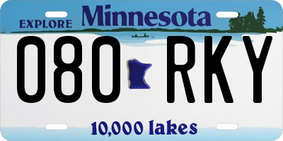 MN license plate 080RKY