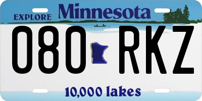 MN license plate 080RKZ