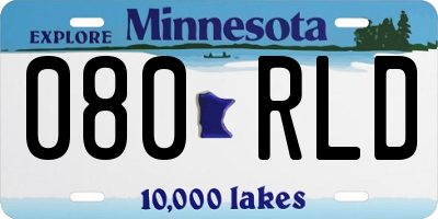 MN license plate 080RLD