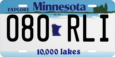 MN license plate 080RLI