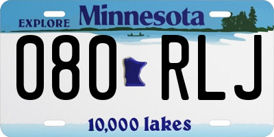 MN license plate 080RLJ