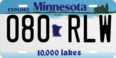 MN license plate 080RLW