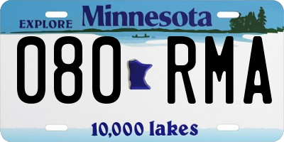 MN license plate 080RMA