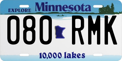 MN license plate 080RMK