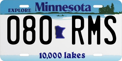 MN license plate 080RMS