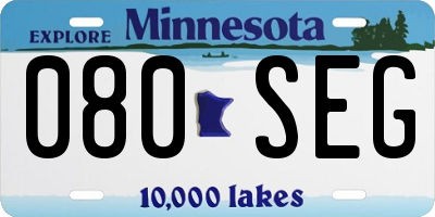 MN license plate 080SEG