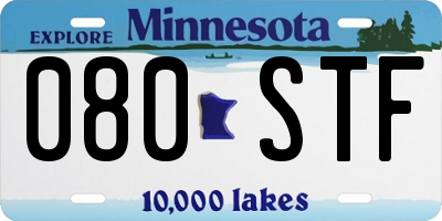 MN license plate 080STF