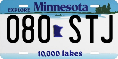 MN license plate 080STJ