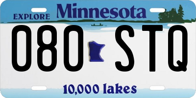 MN license plate 080STQ