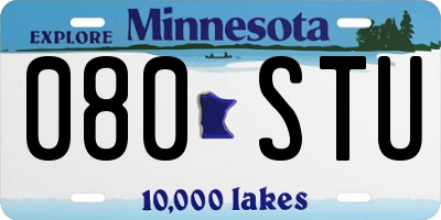 MN license plate 080STU