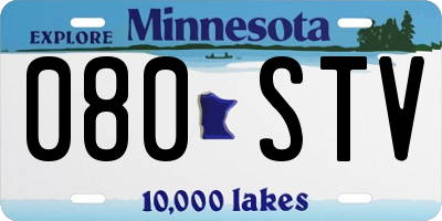 MN license plate 080STV