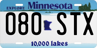 MN license plate 080STX