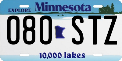 MN license plate 080STZ