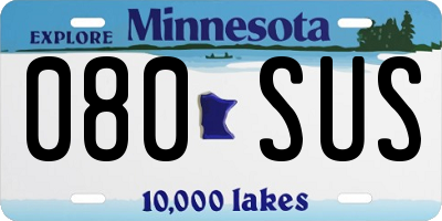 MN license plate 080SUS