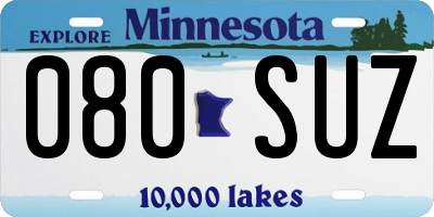MN license plate 080SUZ