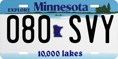 MN license plate 080SVY