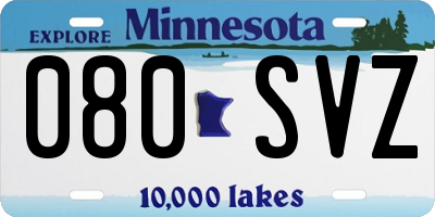 MN license plate 080SVZ