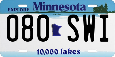 MN license plate 080SWI