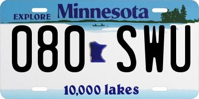 MN license plate 080SWU