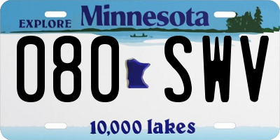 MN license plate 080SWV