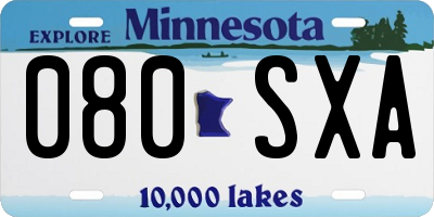 MN license plate 080SXA