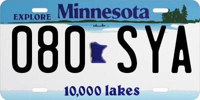 MN license plate 080SYA