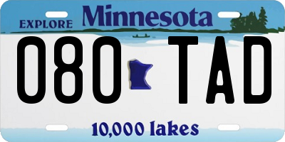 MN license plate 080TAD