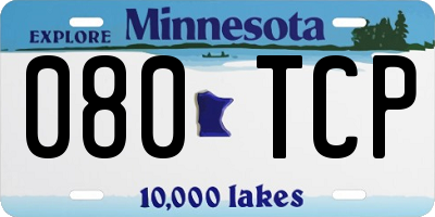 MN license plate 080TCP