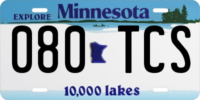 MN license plate 080TCS