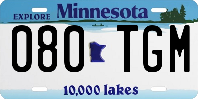 MN license plate 080TGM