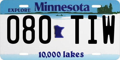 MN license plate 080TIW