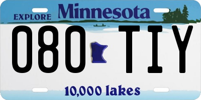 MN license plate 080TIY