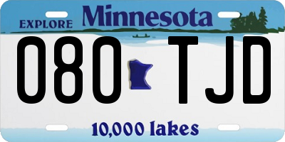 MN license plate 080TJD