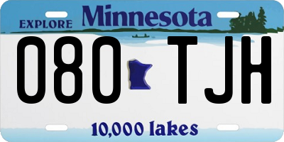 MN license plate 080TJH