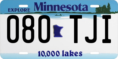 MN license plate 080TJI
