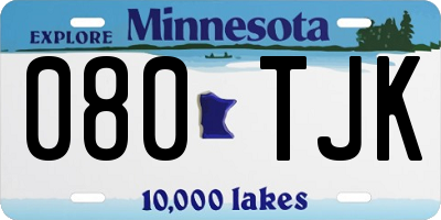 MN license plate 080TJK