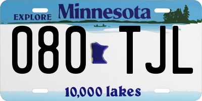 MN license plate 080TJL