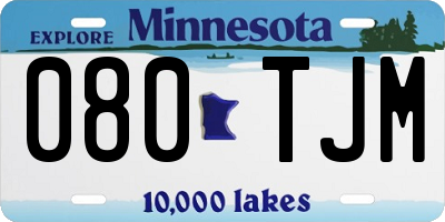MN license plate 080TJM
