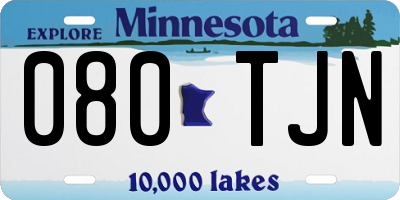 MN license plate 080TJN