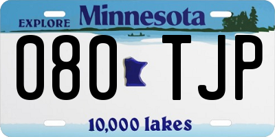 MN license plate 080TJP