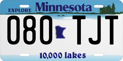 MN license plate 080TJT