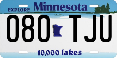 MN license plate 080TJU