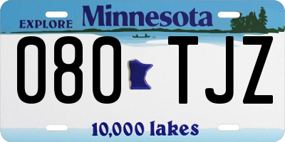 MN license plate 080TJZ