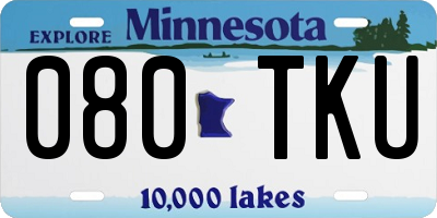 MN license plate 080TKU