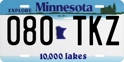 MN license plate 080TKZ