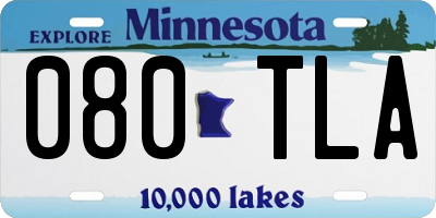 MN license plate 080TLA