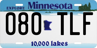MN license plate 080TLF