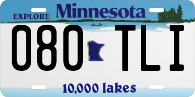 MN license plate 080TLI