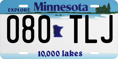 MN license plate 080TLJ