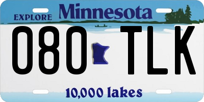 MN license plate 080TLK